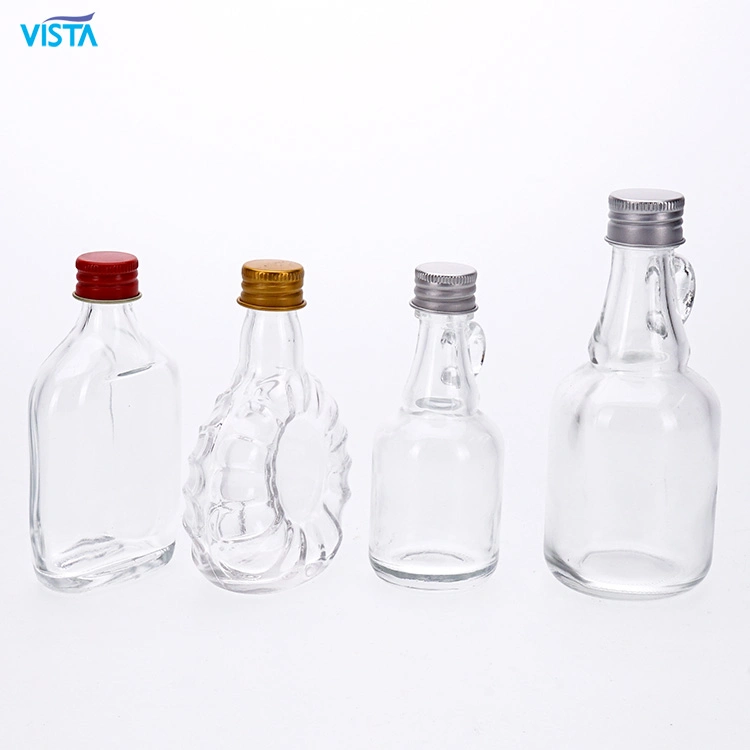 Vista Ready Mold 50ml Mini Liquor Vodka Gin Rum Brandy Glass Bottle with Screw Top