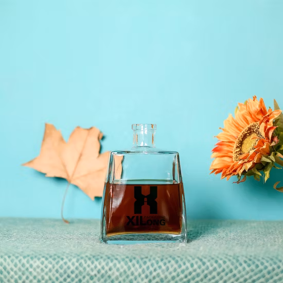 カスタムロゴエンボスクリア 500 ミリリットル 700 ミリリットル 750 ミリリットルラムテキーラジンブランデーラムウイスキーウォッカリキュールスピリッツガラスボトル