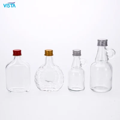 Vista Ready Mold 50ml ミニ酒ウォッカ ジン ラム酒 ブランデー ガラスボトル スクリューキャップ付き